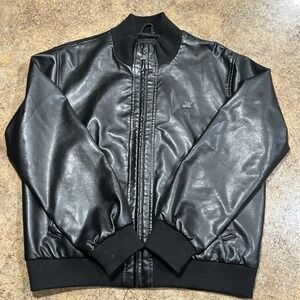 vintage emporio armani leather jacket Size Xl Mens Black Bomber
